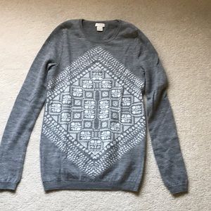 New J.Crew Merino Wool cream and grey sweater XXS